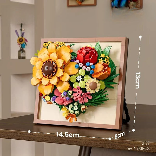 3D Floral Building Block Picture Frame