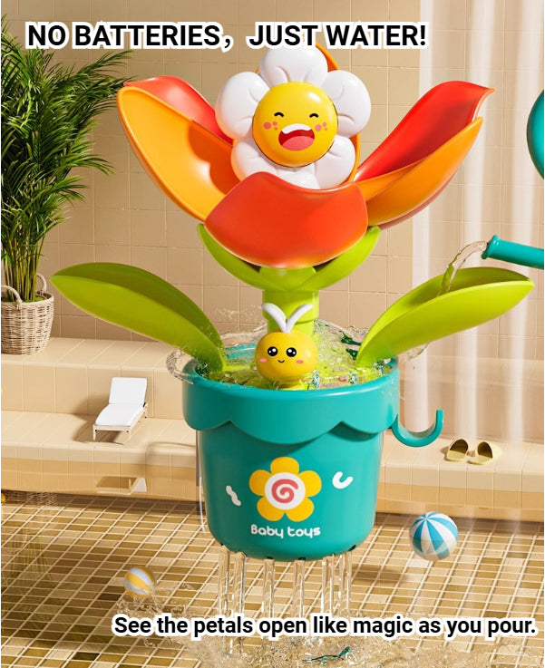 Blooming Sunflower Bath Toy with Mini Watering Can