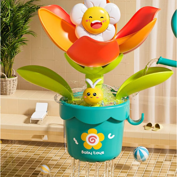 Blooming Sunflower Bath Toy with Mini Watering Can