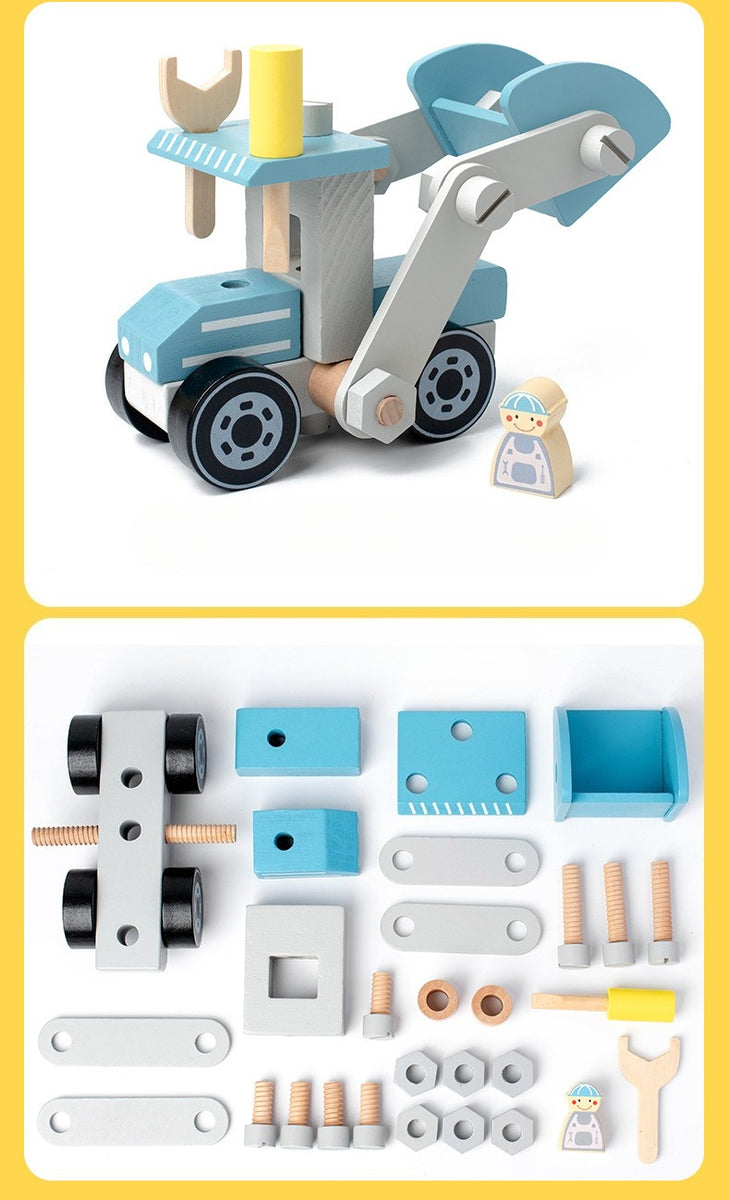 Build-Your-Own Wooden Construction Vehicle Set