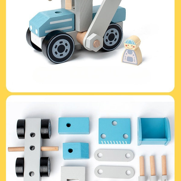 Build-Your-Own Wooden Construction Vehicle Set