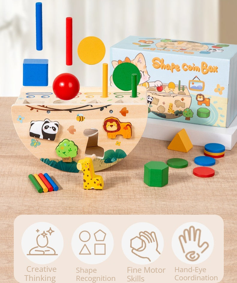 Wooden Montessori Shape Sorting Boat