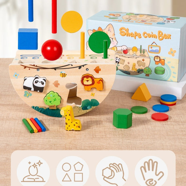 Wooden Montessori Shape Sorting Boat