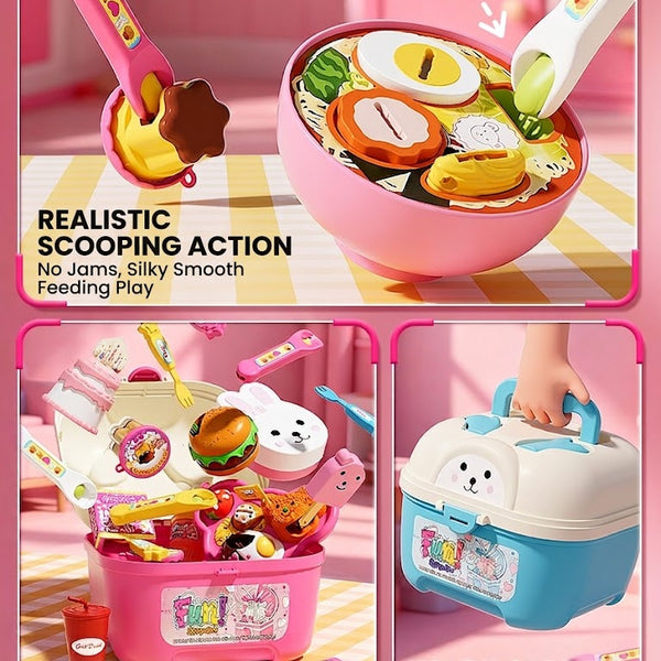 Rabbit Storage Box & 35-Piece Feeding Play Set