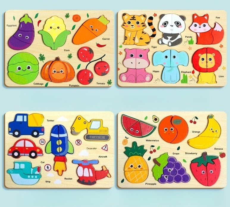 Wooden Theme Learning Puzzles