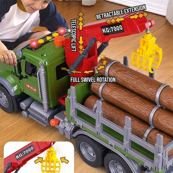 Large Friction Powered Timber Transport Truck with Crane