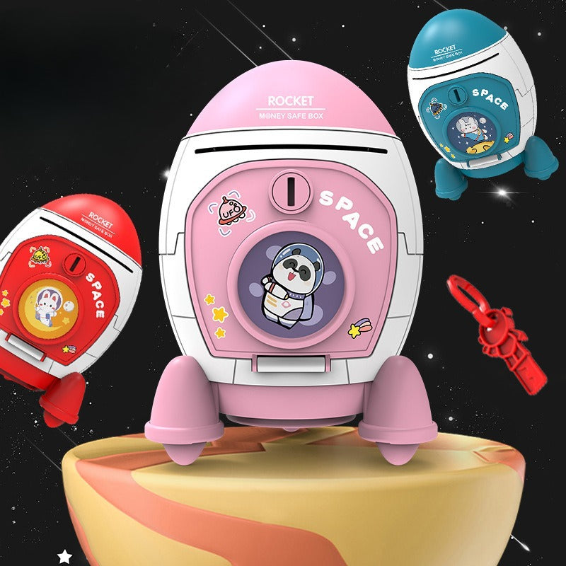 Space Rocket Money Bank & DIY Sticker Set Fantastik Curios