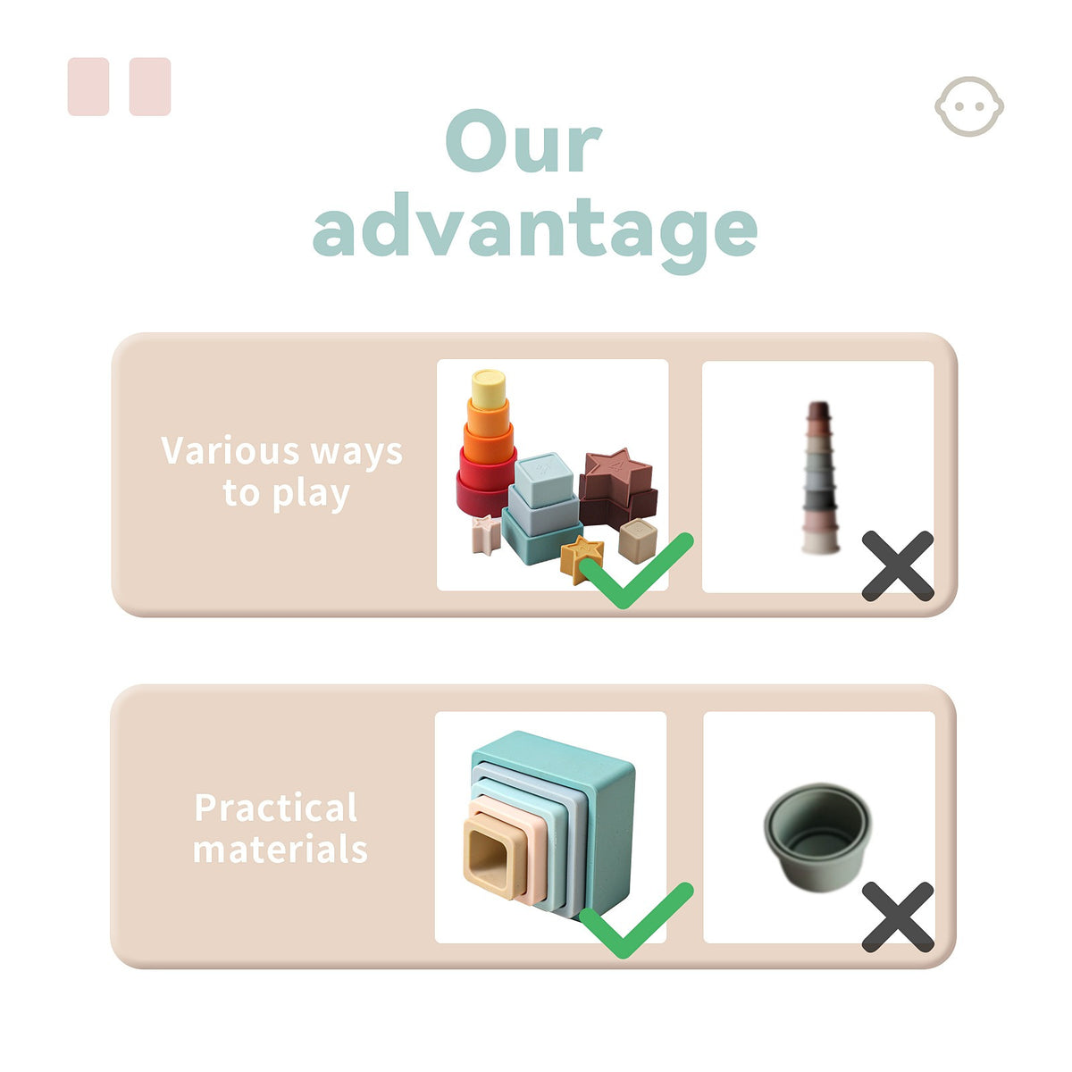 Soft Silicone Stacking & Nesting Toy Set