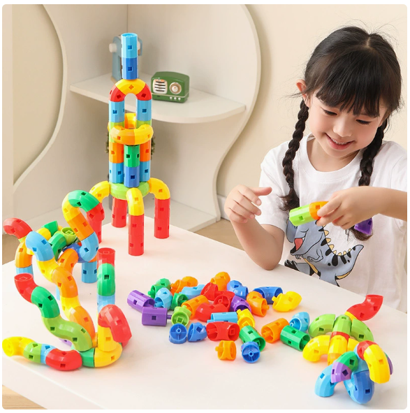 Flexible Curved Building Blocks with Storage Case