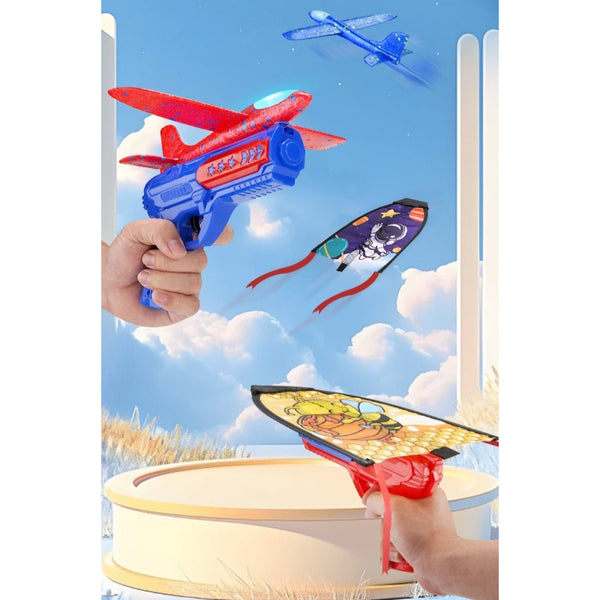 Foam Airplane Catapult Launcher with LED Glider