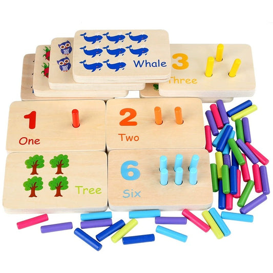 Wooden Number Counting Toy Matching Peg Board
