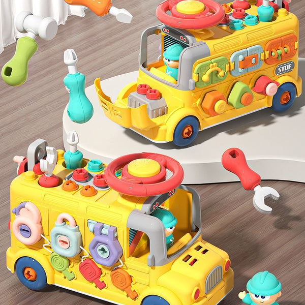 Six-Sided Activity Engineering Bus with Play Tools
