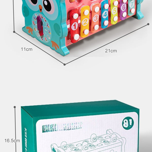 8-in-1 Toddler Activity Cube with Fishing and Whack-a-Mole Game