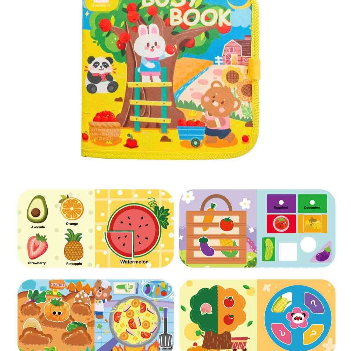 Interactive Fabric Busy Book for Toddlers