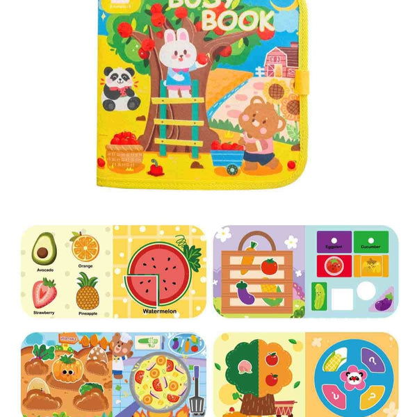 Interactive Fabric Busy Book for Toddlers
