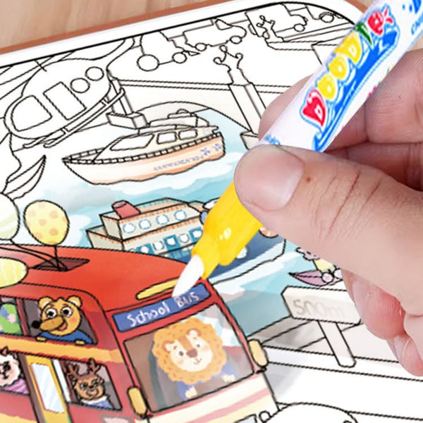 Baby Busy 2-in-1 Water Painting & Reusable Sticker Activity Book