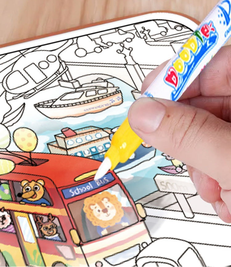Baby Busy 2-in-1 Water Painting & Reusable Sticker Activity Book