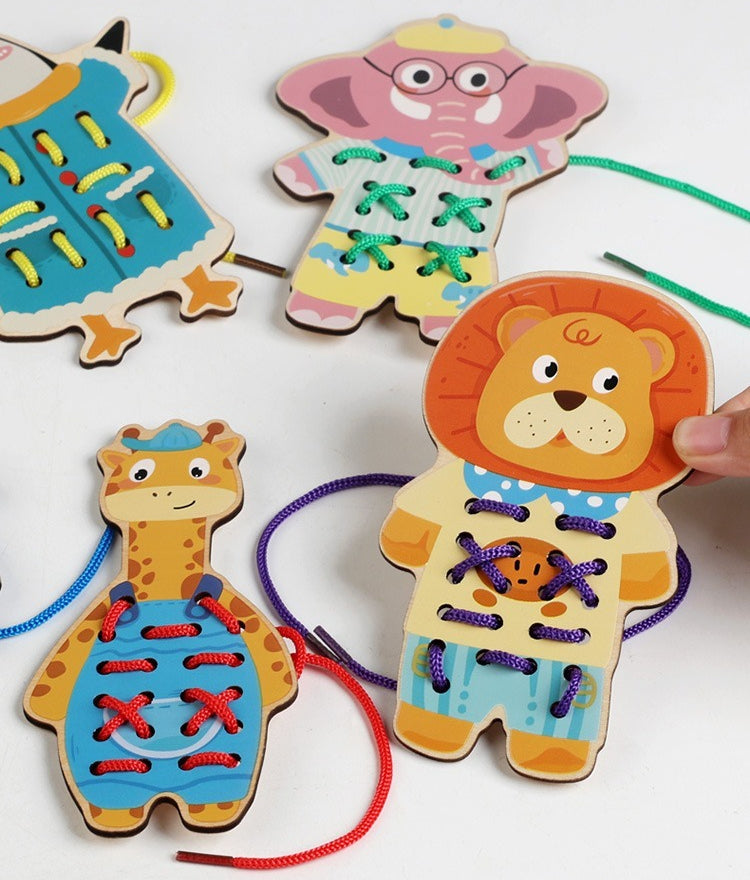 Kids' Wooden Lacing Activity Board Set