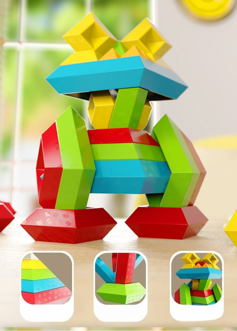 Geometric Pyramid Stacking Blocks - 45 Piece Set