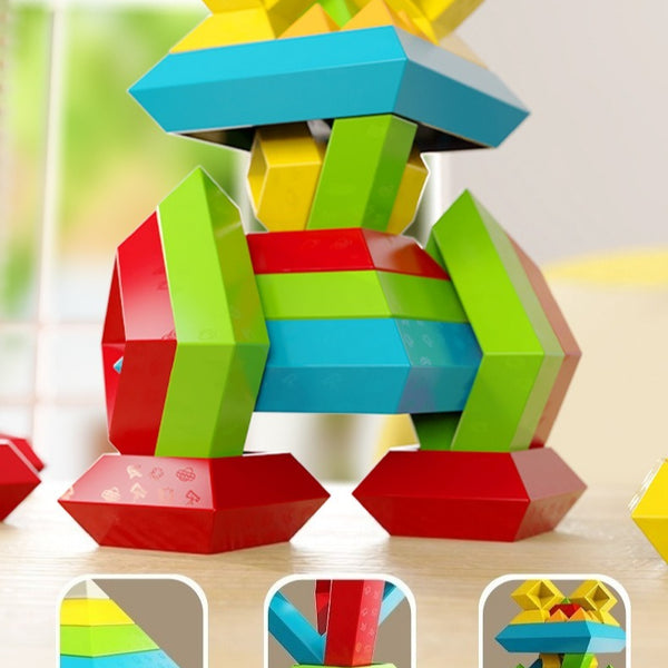 Geometric Pyramid Stacking Blocks - 45 Piece Set