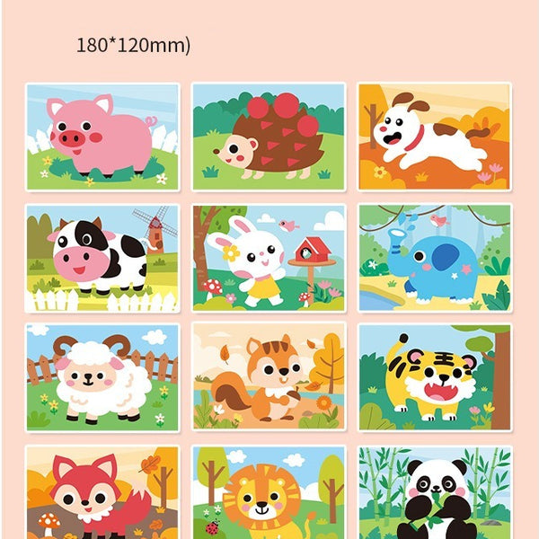 3D Foam Sticker & Coloring Art Set - 12 Piece Pack