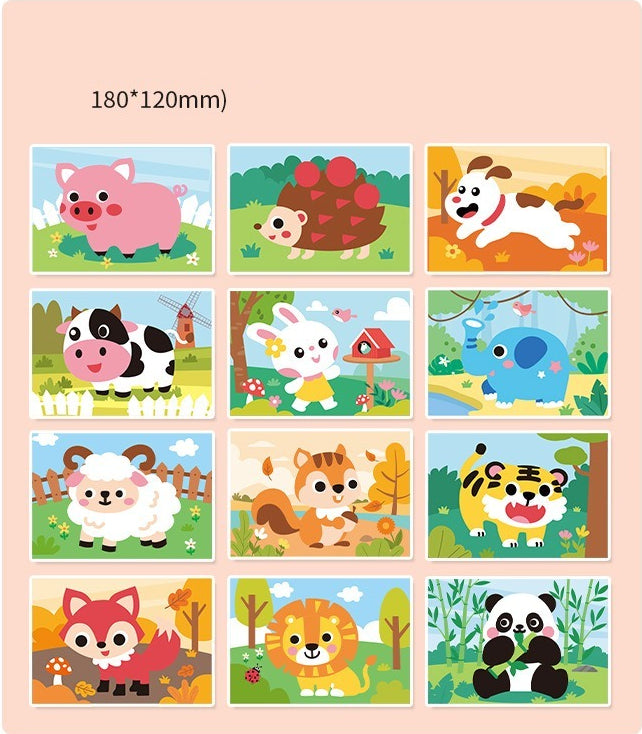 3D Foam Sticker & Coloring Art Set - 12 Piece Pack