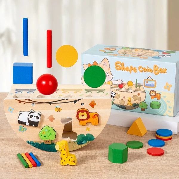 Wooden Montessori Shape Sorting Boat