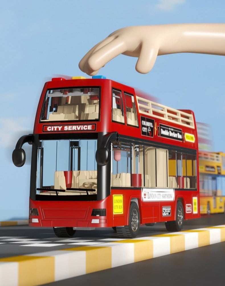 Double-Decker City Sightseeing Bus with Sound and Light