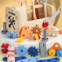 Kids Wooden Toolbox and Construction Toy