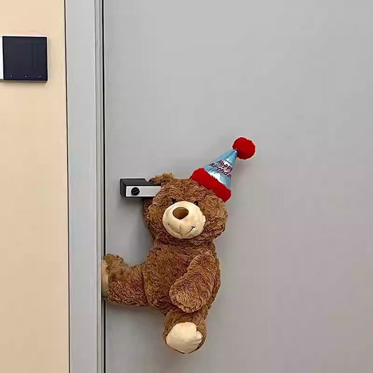 Plush Birthday Bear Door Handle Decoration