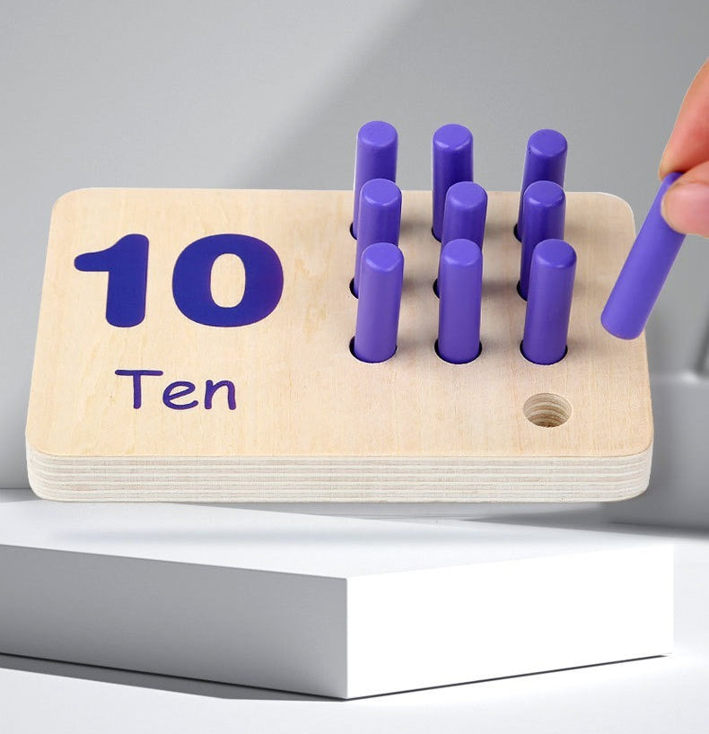 Wooden Number Counting Toy Matching Peg Board