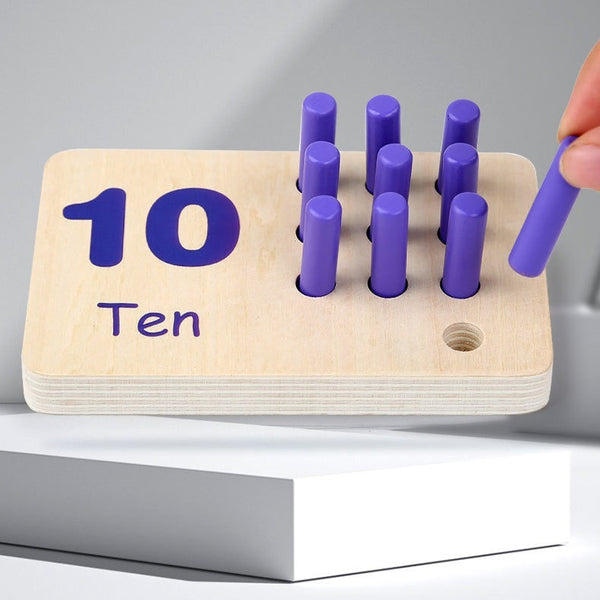 Wooden Number Counting Toy Matching Peg Board