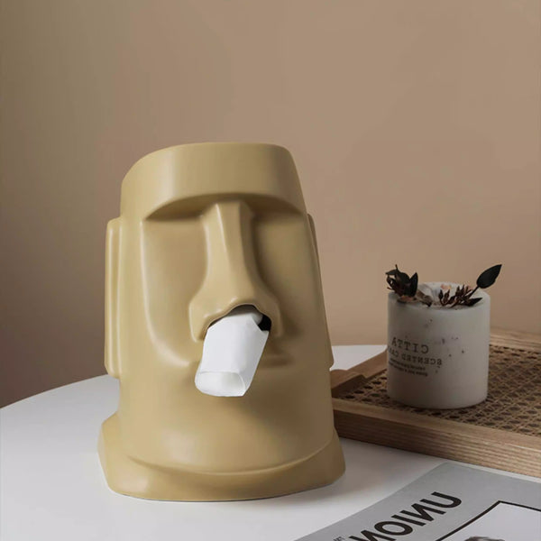 Ceramic Moai Statue Tissue Box Cover
