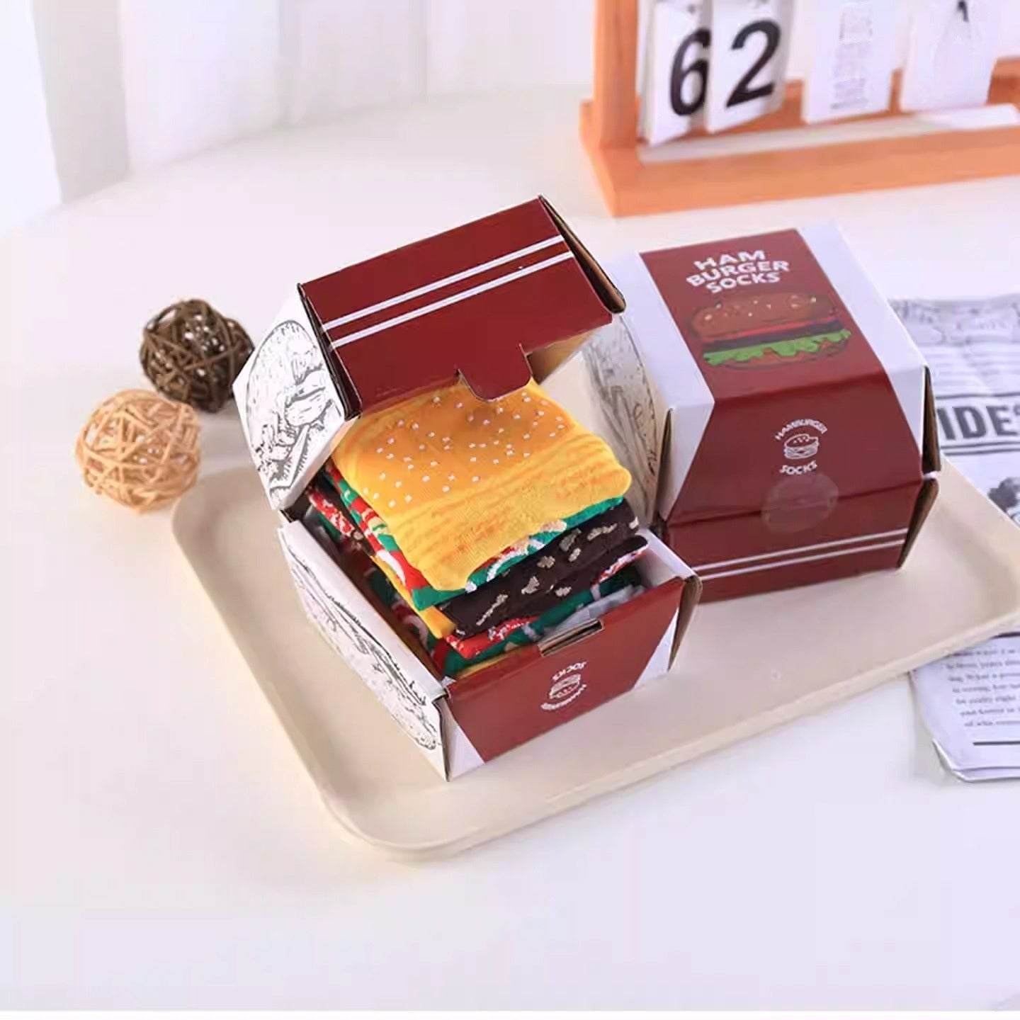 Burger Cotton Socks Gift Set