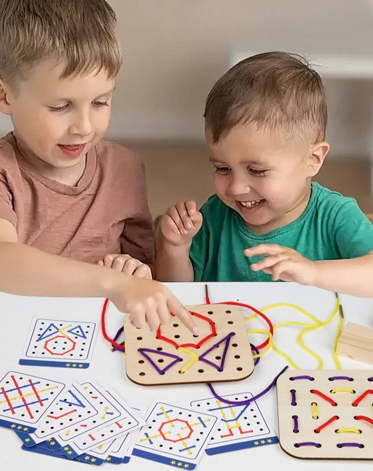 Kids' Wooden Lacing Activity Set