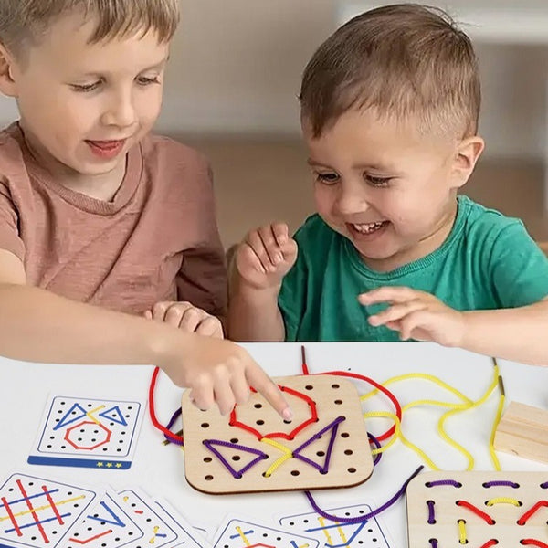 Kids' Wooden Lacing Activity Set