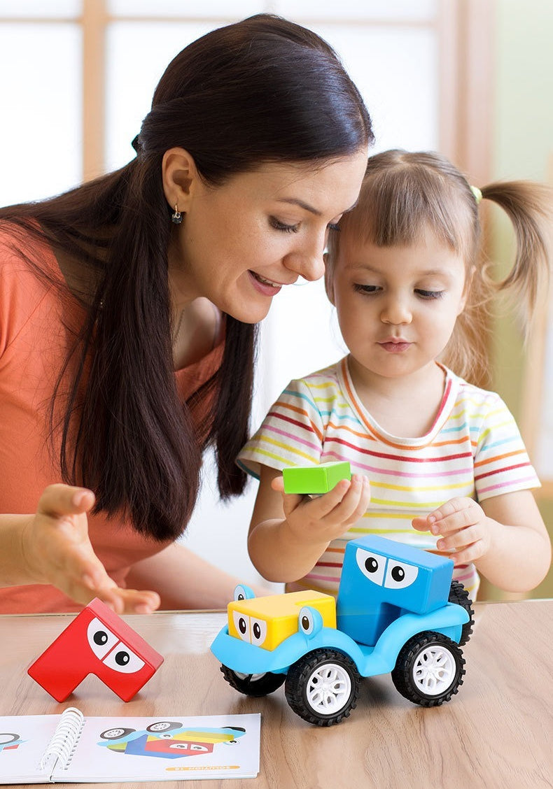 Smart Car Wooden Building Block Puzzle