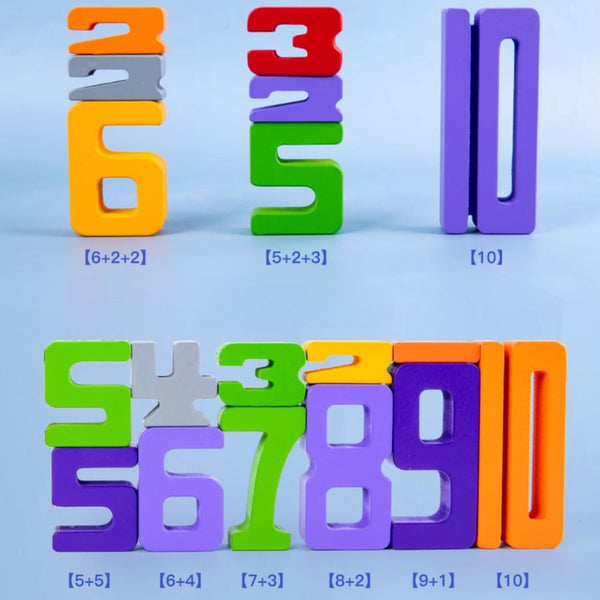 Wooden Number Stacking Blocks