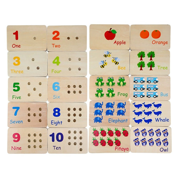 Wooden Number Counting Toy Matching Peg Board