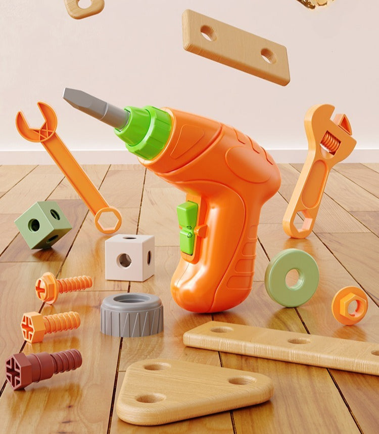 158-Piece Kids' Construction Tool Set with Electric Drill