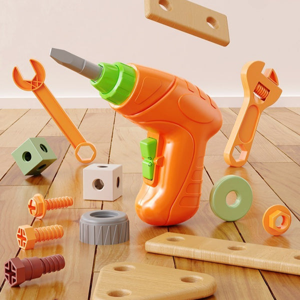 158-Piece Kids' Construction Tool Set with Electric Drill