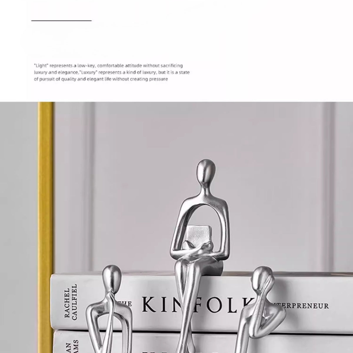 Modern Abstract Thinker Statue Set