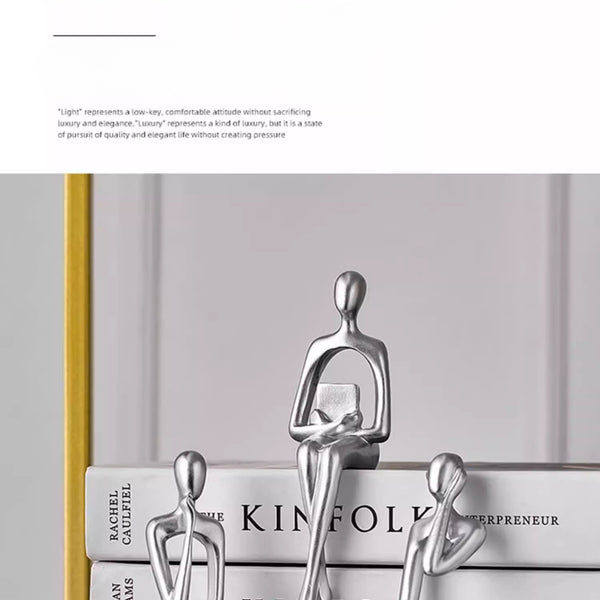 Modern Abstract Thinker Statue Set