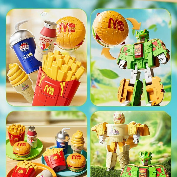 Food Transformation Robot Action Figure Set