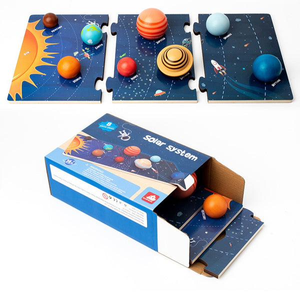 Wooden Solar System Planet Matching Puzzle & Activity Set