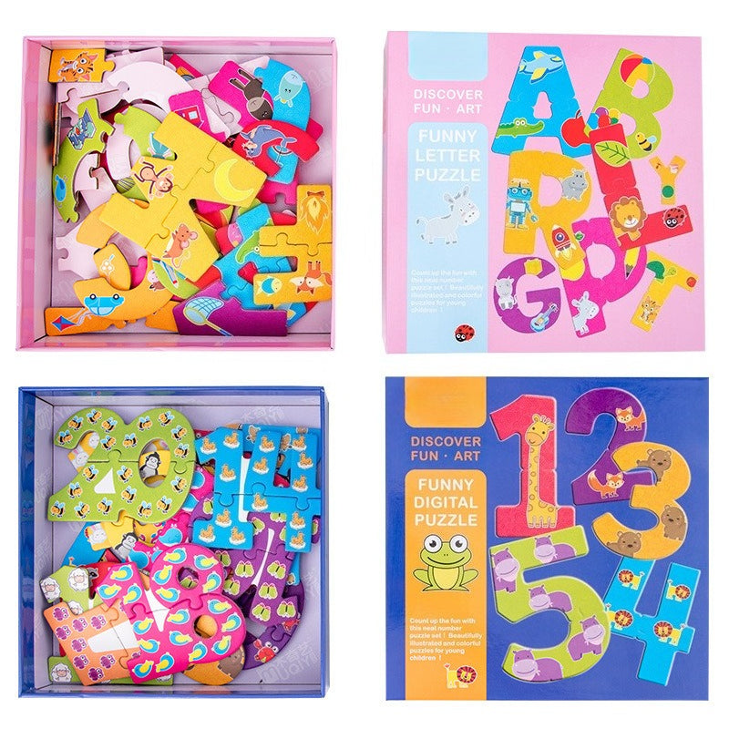 My First Match: Big Piece Animal Alphabet & Number Puzzles