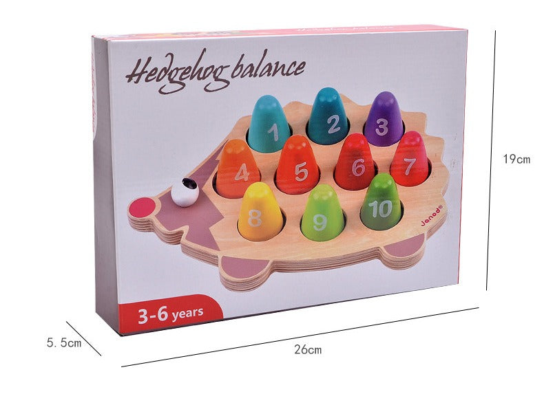 Wooden Hedgehog Number Counting Puzzle Toy