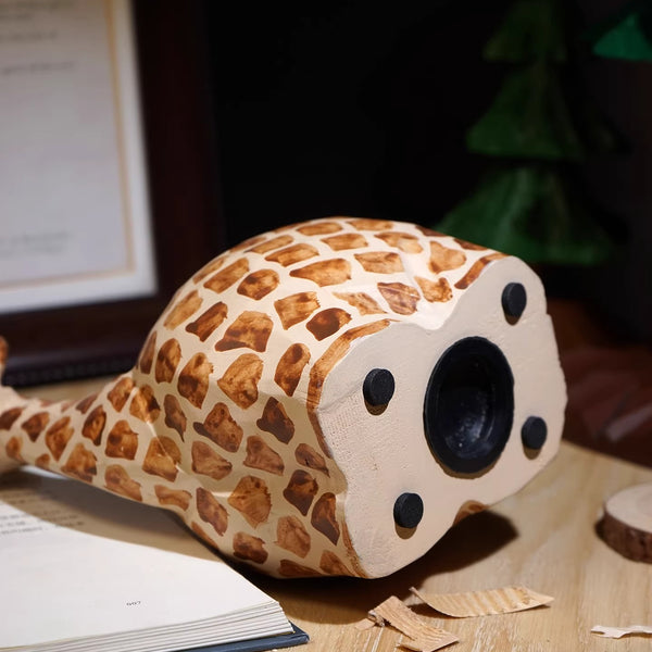 Hand-Carved Wooden Animal Piggy Bank