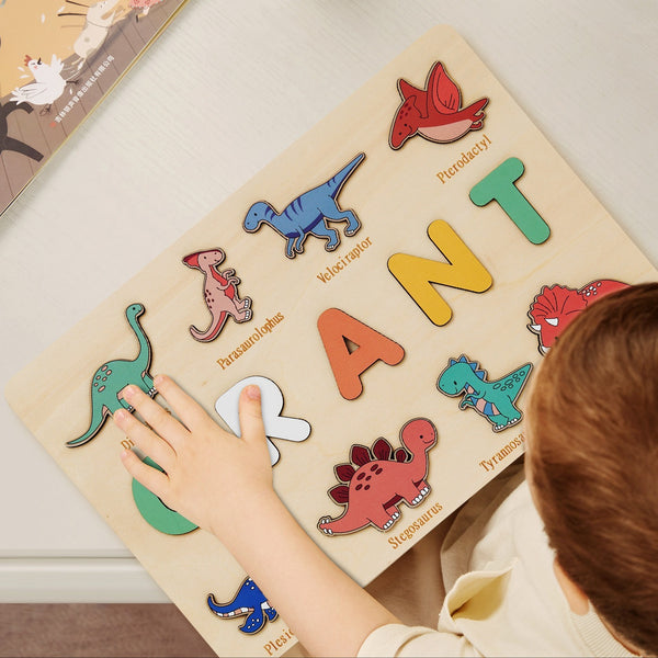 Custom Dinosaur Wooden Name Puzzle