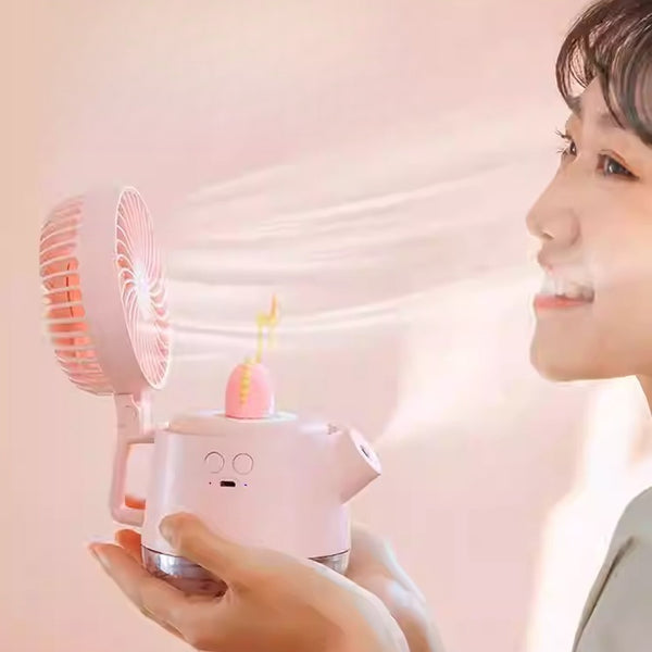 Desktop Cooling Fan with Mist Humidifier and Night Light